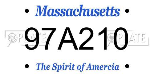 97A210 Massachusetts License Plate