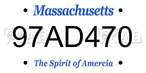 97AD470 Massachusetts License Plate