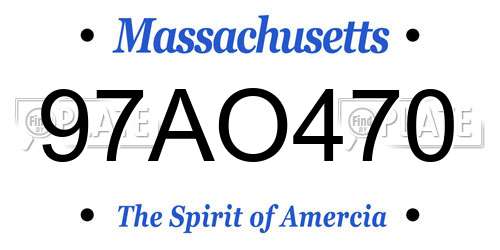 97AO470 Massachusetts License Plate