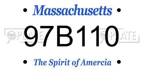 97B110 Massachusetts License Plate