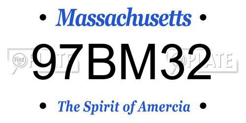 97BM32 Massachusetts License Plate
