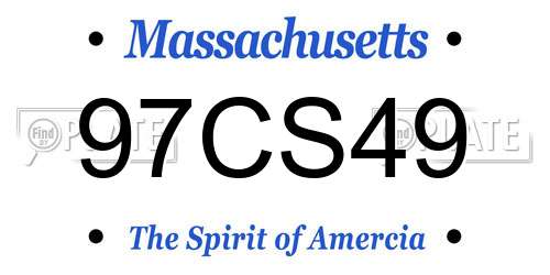 97CS49 Massachusetts License Plate
