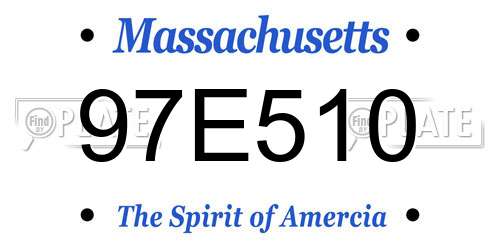 97E510 Massachusetts License Plate