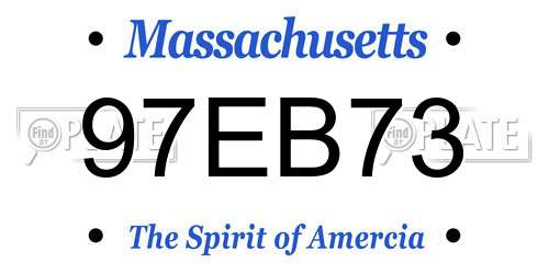 97EB73 Massachusetts License Plate