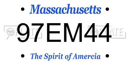 97EM44 Massachusetts License Plate