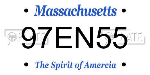 97EN55 Massachusetts License Plate