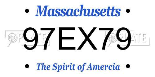 97EX79 Massachusetts License Plate