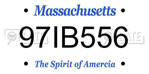 97IB556 Massachusetts License Plate