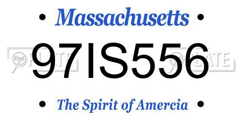 97IS556 Massachusetts License Plate