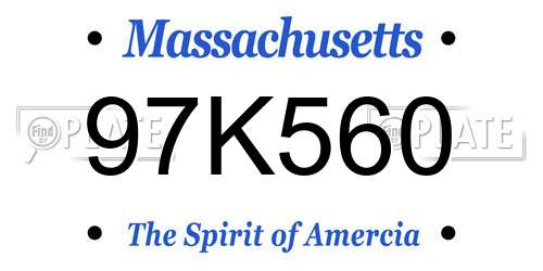 97K560 Massachusetts License Plate