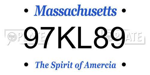 97KL89 Massachusetts License Plate