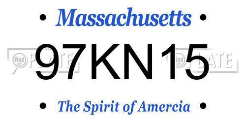 97KN15 Massachusetts License Plate