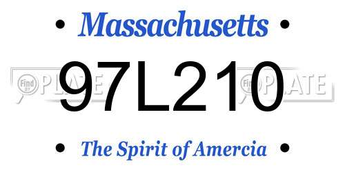 97L210 Massachusetts License Plate