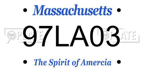 97LA03 Massachusetts License Plate
