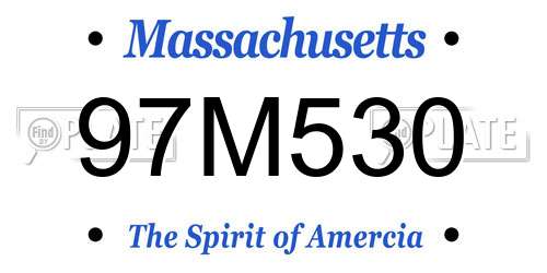 97M530 Massachusetts License Plate