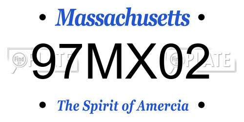 97MX02 Massachusetts License Plate