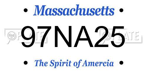 97NA25 Massachusetts License Plate