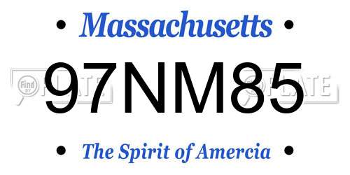97NM85 Massachusetts License Plate
