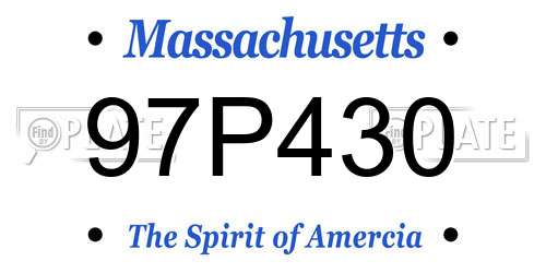 97P430 Massachusetts License Plate