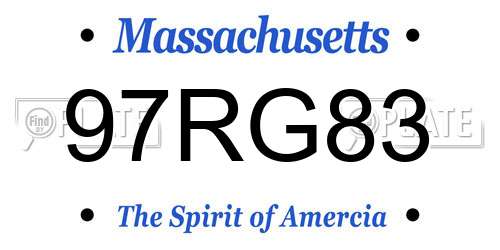 97RG83 Massachusetts License Plate