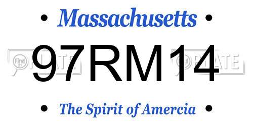 97RM14 Massachusetts License Plate