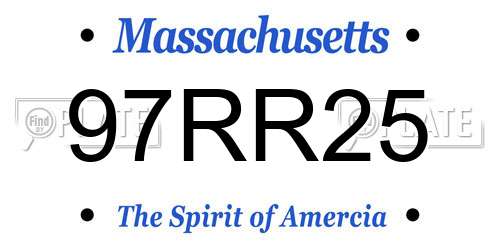 97RR25 Massachusetts License Plate