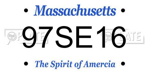 97SE16 Massachusetts License Plate