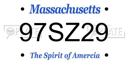97SZ29 Massachusetts License Plate