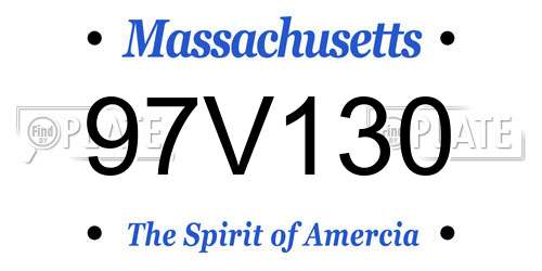 97V130 Massachusetts License Plate