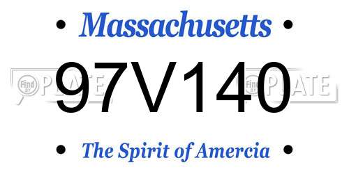 97V140 Massachusetts License Plate