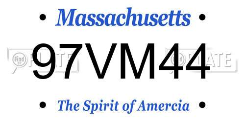 97VM44 Massachusetts License Plate