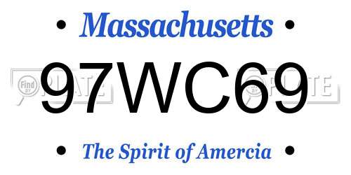 97WC69 Massachusetts License Plate