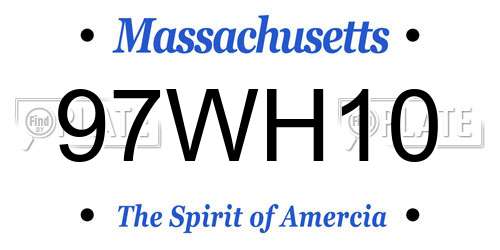 97WH10 Massachusetts License Plate