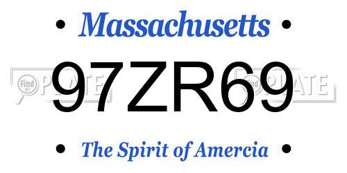 97ZR69 Massachusetts License Plate