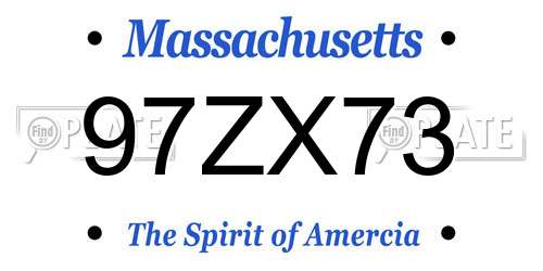 97ZX73 Massachusetts License Plate