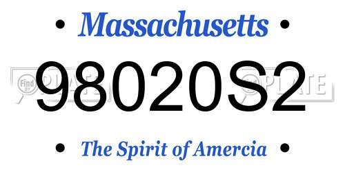 98020S2 Massachusetts License Plate