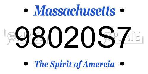 98020S7 Massachusetts License Plate