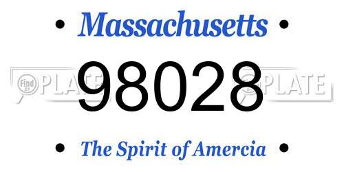 98028 Massachusetts License Plate