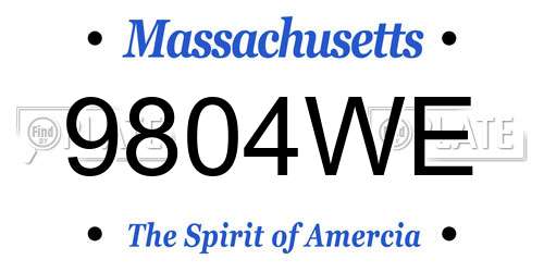 9804WE Massachusetts License Plate