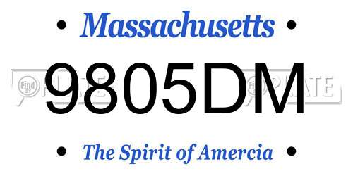 9805DM Massachusetts License Plate