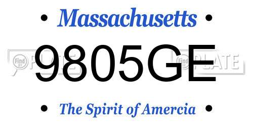 9805GE Massachusetts License Plate