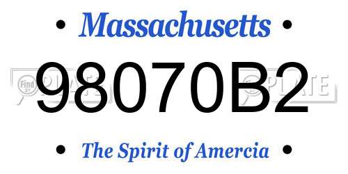 98070B2 Massachusetts License Plate