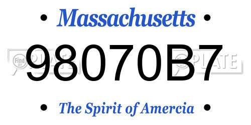 98070B7 Massachusetts License Plate