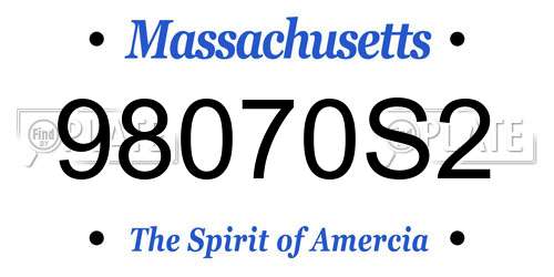 98070S2 Massachusetts License Plate