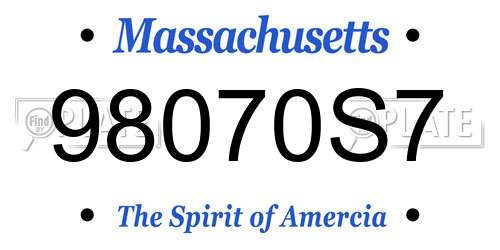 98070S7 Massachusetts License Plate