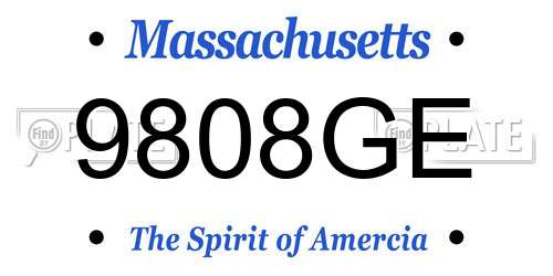 9808GE Massachusetts License Plate