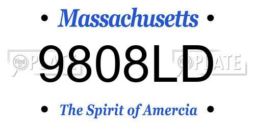 9808LD Massachusetts License Plate