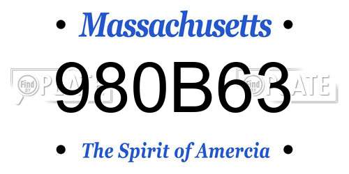 980B63 Massachusetts License Plate