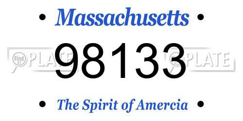 98133 Massachusetts License Plate