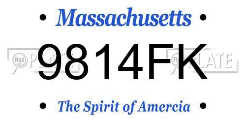 9814FK Massachusetts License Plate